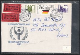 BRD + DDR Mischbrief - Eilsendung - DEUTSCHE EINHEIT 1990