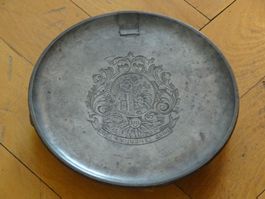Chauffe-assiette en étain / Genève Zinn 18Jh.