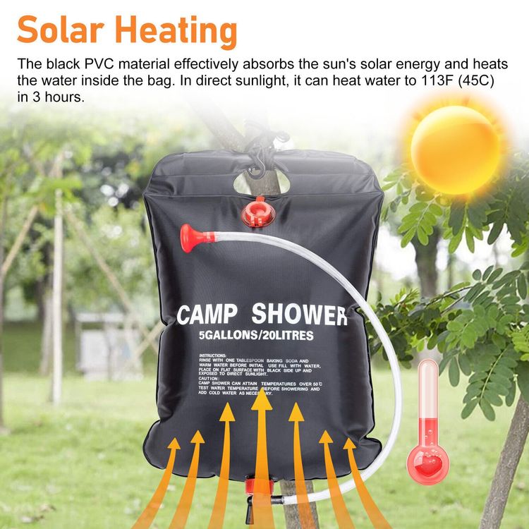 Solar Dusche Tasche Campingdusche 20L Solardusche Camp Showe 5