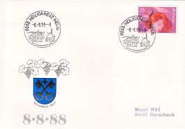 Schnapszahlbrief 8.8.88 Heiligkreuz (Mels)