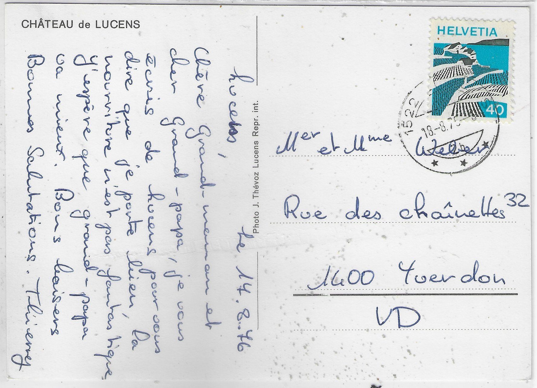Cartoline postali: Chateau de Lucens – Usato da Ettingen venduto da Kartenplanet 1