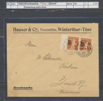 1922 Drucksache "Töss - Zürich"