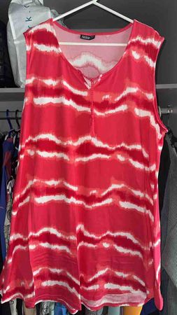 Damen Top/Kleid pink-weiss gemustert