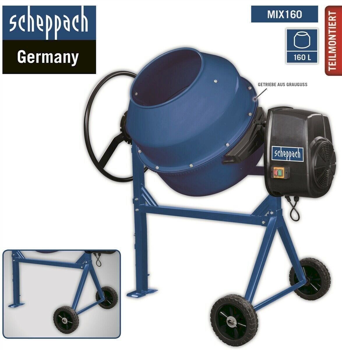 Scheppach Alle Maschinen: SCHEPPACH Mix 160 L Betonmischer Mörtelm – Neu und originalverpackt aus Bottighofen von zaap 1