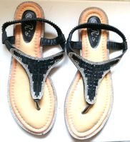 Damensandalen R's Schwarz Grösse 41 Strass besetzt