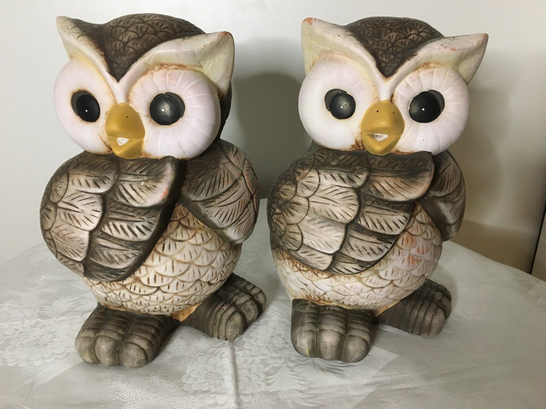 Figuren: 2 Eulenfiguren-Weisheit, Intuition, Intelligenz ca. 22x16cm – Gebraucht aus Heerbrugg von dwfg