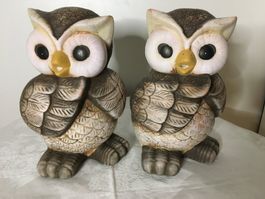 2 Eulenfiguren-Weisheit, Intuition, Intelligenz ca. 22x16cm