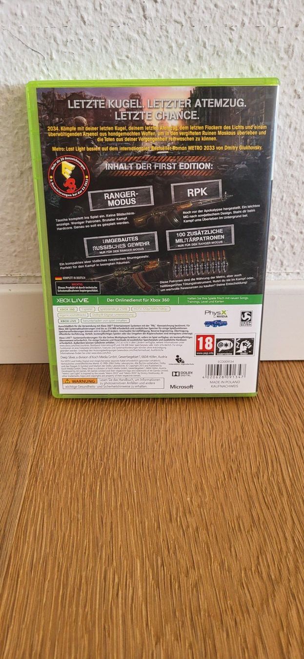 Microsoft Jeux: Xbox 360 - Metro Last Light – D'occasion à Münsingen par DigitaleSpielecke 1