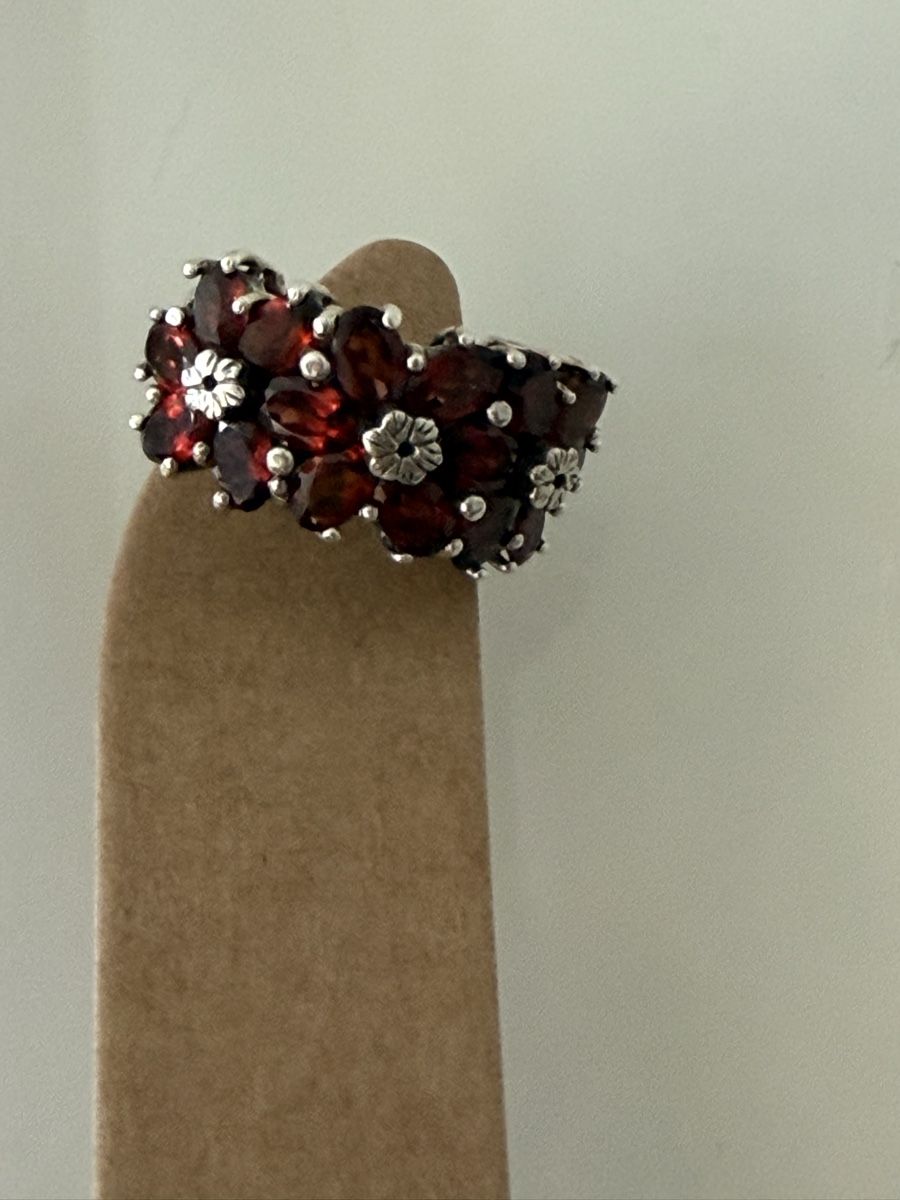 Anelli: Stunning Garnet Gemstone & Silver Ring – Usato da Zürich venduto da DEGU 5