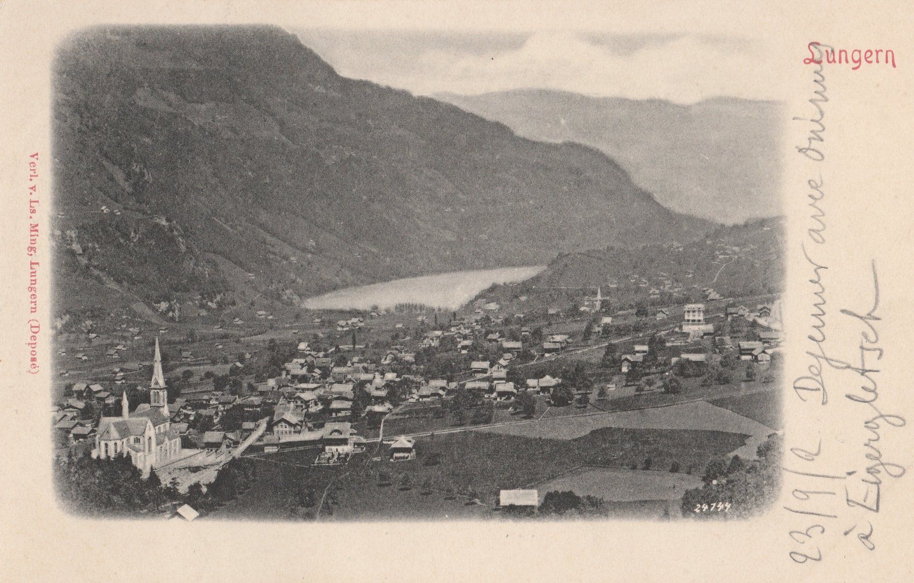 Cartoline postali: Blick auf Lungern - (um 1900) – Usato da Fällanden venduto da Blausegelfliege