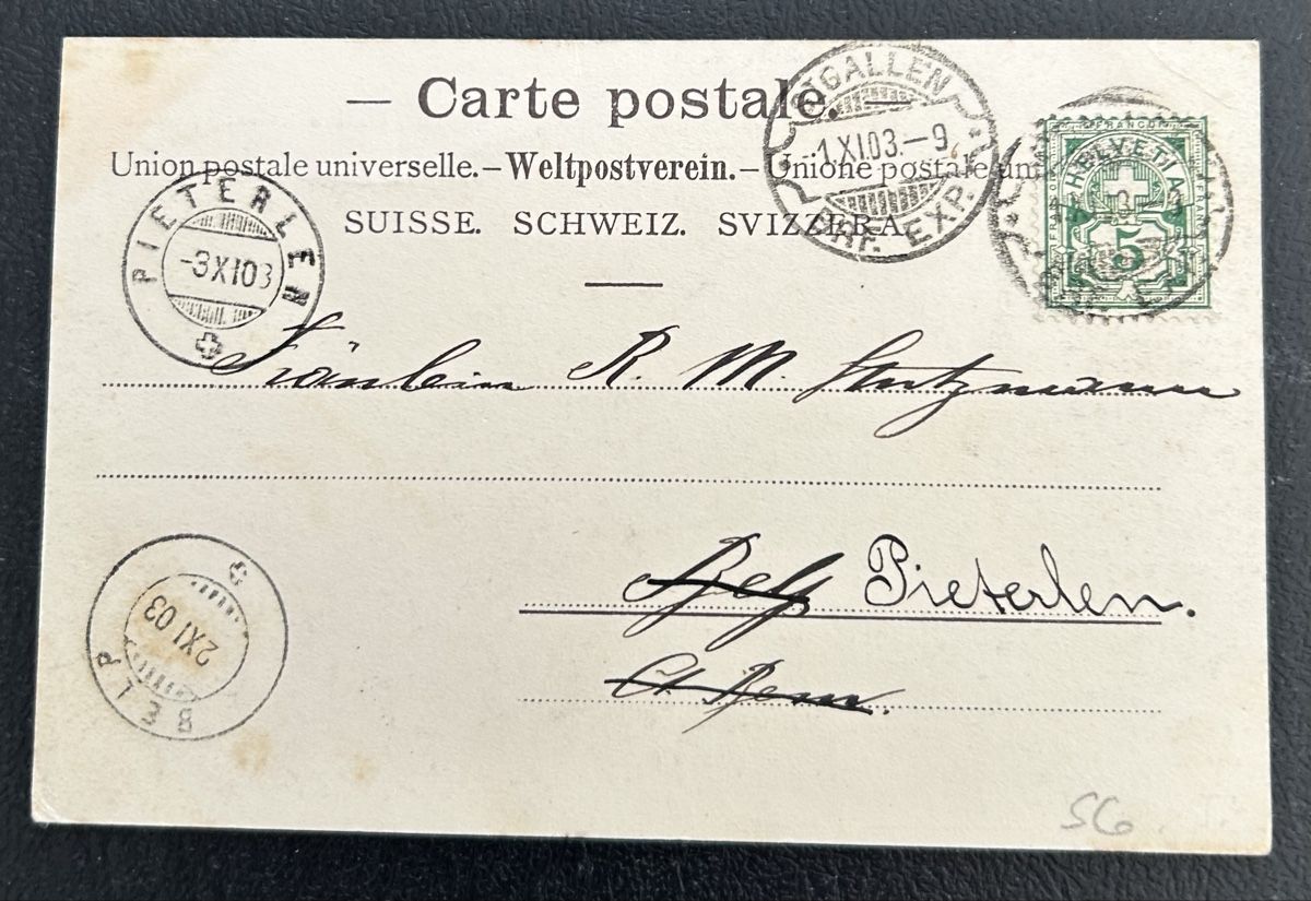 Ansichtskarten: St.Gallen Rosenbergstrasse  – Gebraucht aus Horw von Tellbub 1