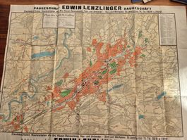 Rarität alter Stadtplan St.Gallen ca. 1900, Vintage