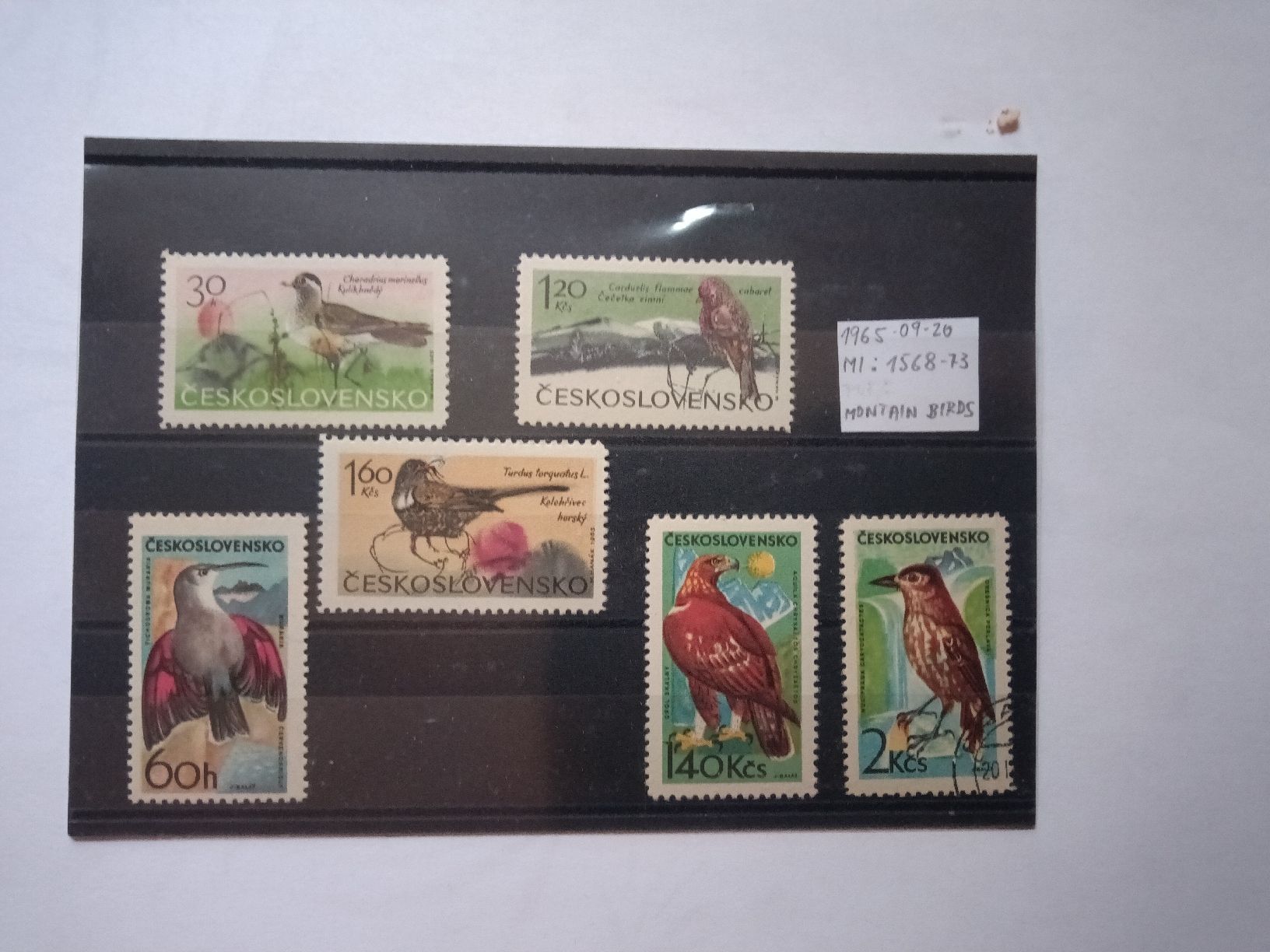 Alle Briefmarken: Tschechoslowakei -montain birds – Gebraucht aus RORSCHACH von jar_8769