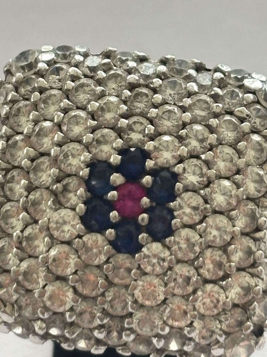 Anelli: Silber Ring mit Saphire und Rubin 925 – Usato da Langnau am Albis venduto da flusspflege 3