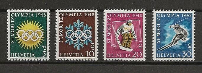 Tutti i francobolli: 1948 Serie Olympiade 3 Werte postfrisch – Usato da Arlesheim venduto da kuhnphila