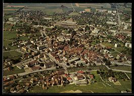 AK Aigle /VD, Vue aérienne de la ville