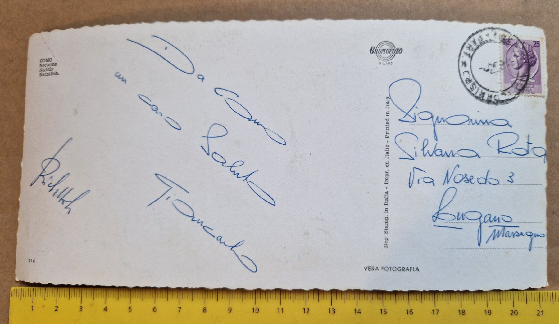 Cartoline postali: Como Nocturno, Italien alt/Grossformat! – Usato da Melchnau venduto da Arthurius 1