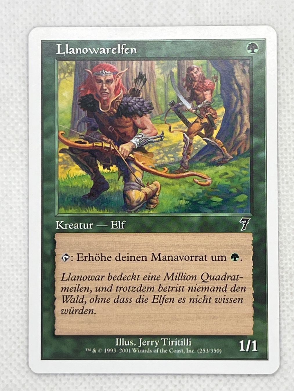 Magic The Gathering Sammelbilder & Trading cards: MTG Llanowarelfen 7ED 253 Deutsch Common – Gebraucht aus Hinterkappelen von Kim1992