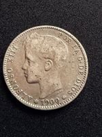 1 Pesetas 1900 Spanien - Silber 835/1000