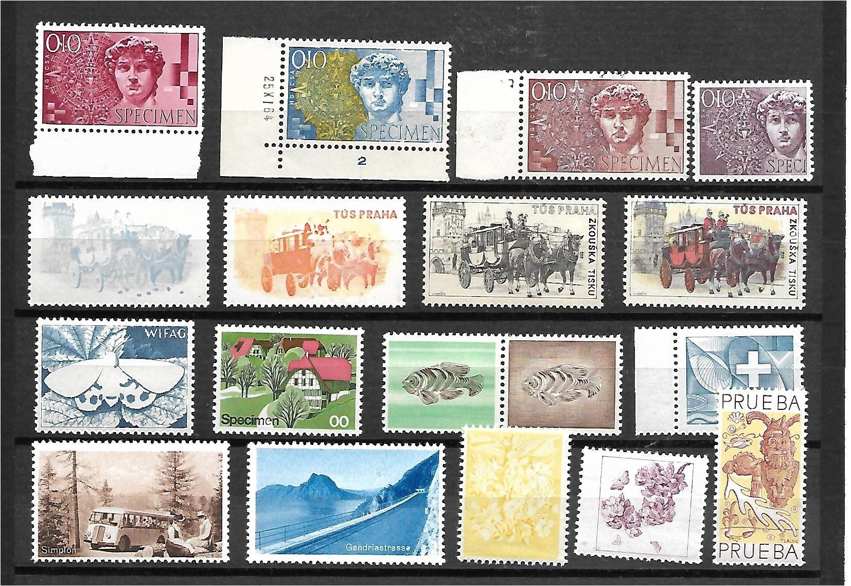 Alle Briefmarken: 18 Schweizer Versuchsdrucke, postfrisch – Neu (gemäss Beschreibung) aus Reinach BL von eiche419