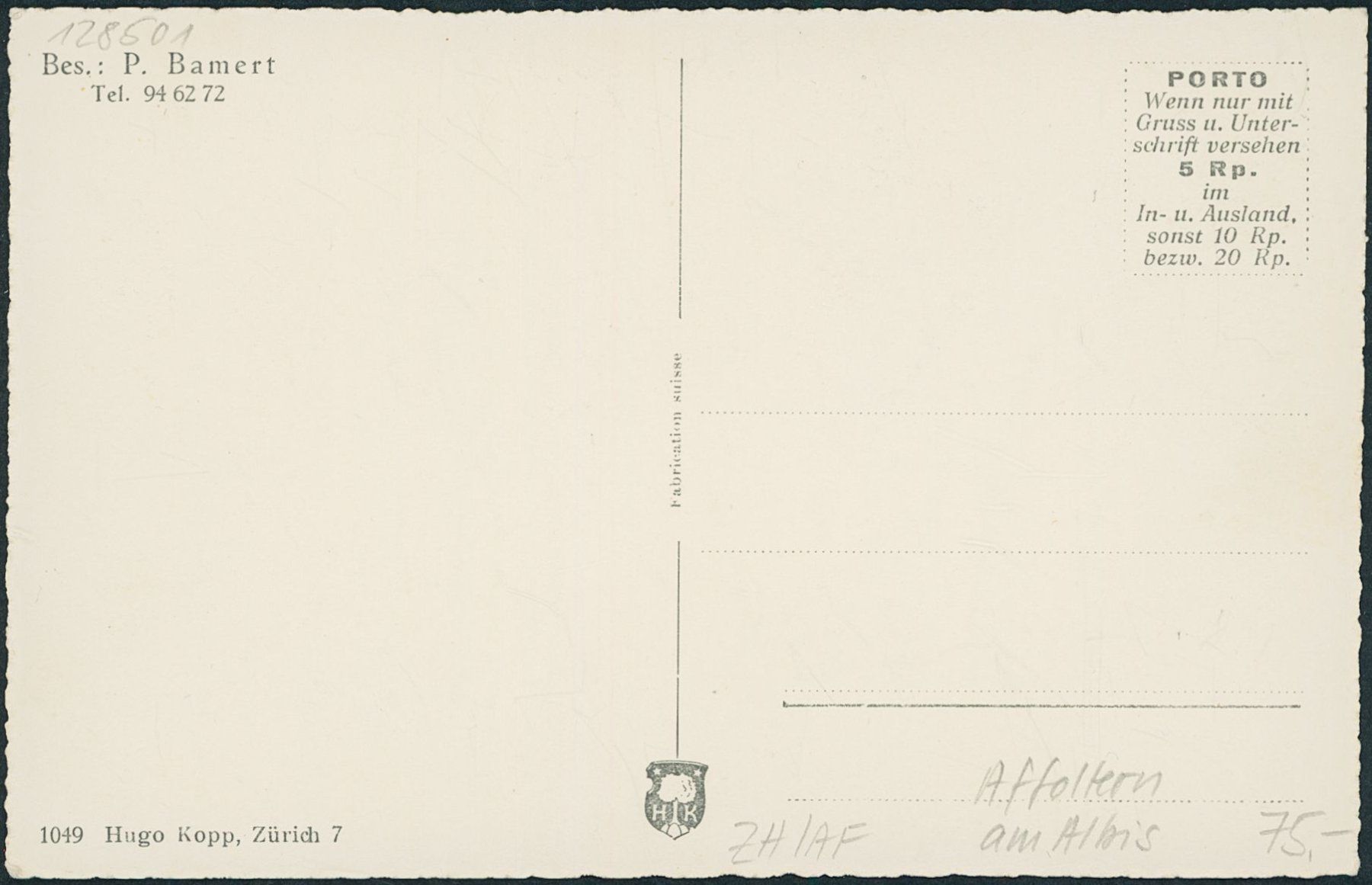 Cartoline postali: ZH Affoltern am Albis – Nuovo (secondo la descrizione) da Schindellegi venduto da leecollect 1