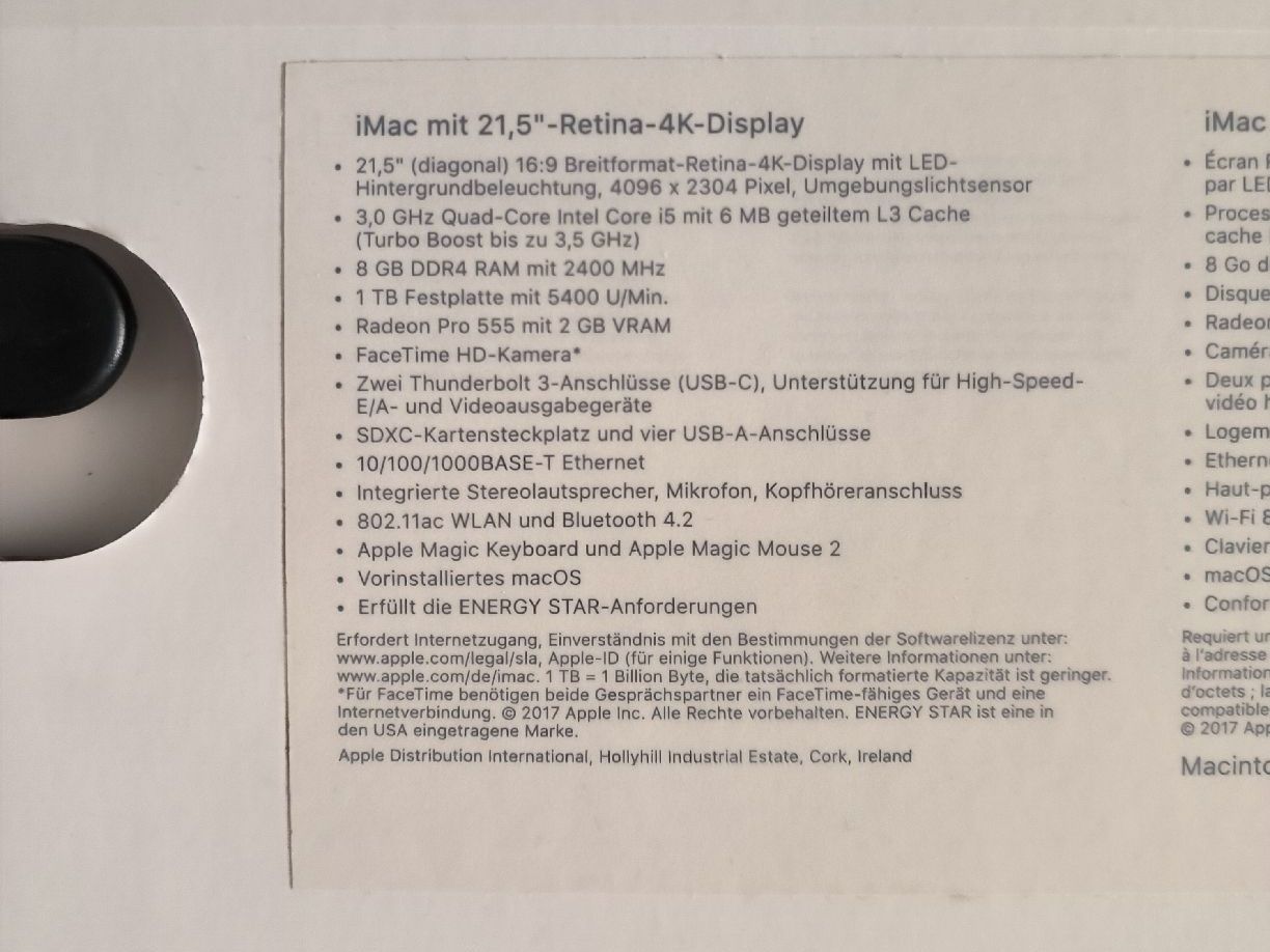 Apple PCs: iMac Retina 4K 21,5" – Gebraucht aus Embrach von dav_g292 5