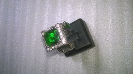 ring modeschmuck,,mit grün kristall