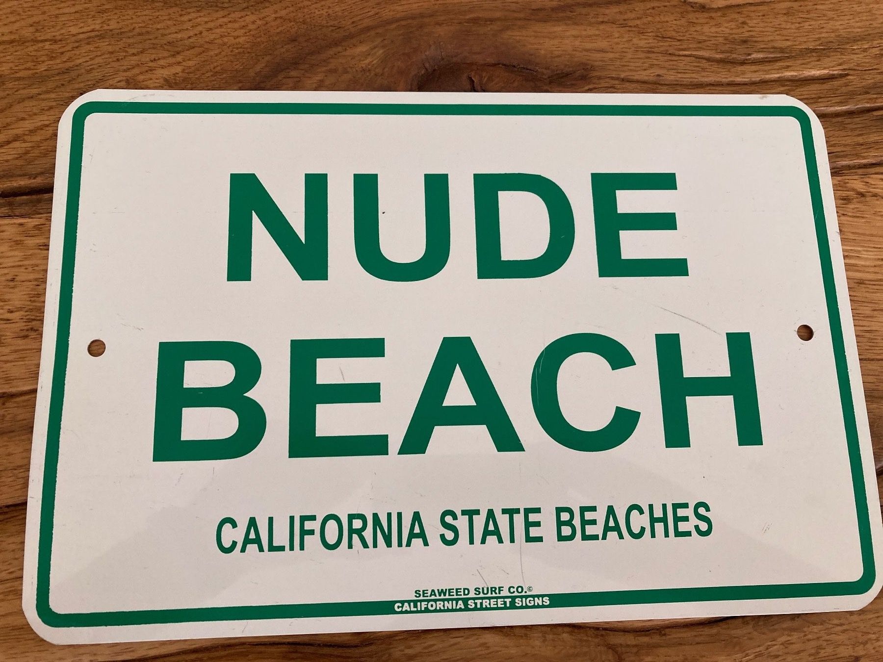 Schilder: Blechschild Nude Beach – Gebraucht aus Cham von