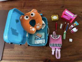 Koffer Spielzeug Reise-Set für Puppen, komplett!