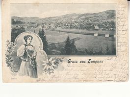 Langnau 1902 mit Stabstempel Langnau, Ambulant Nr. 14