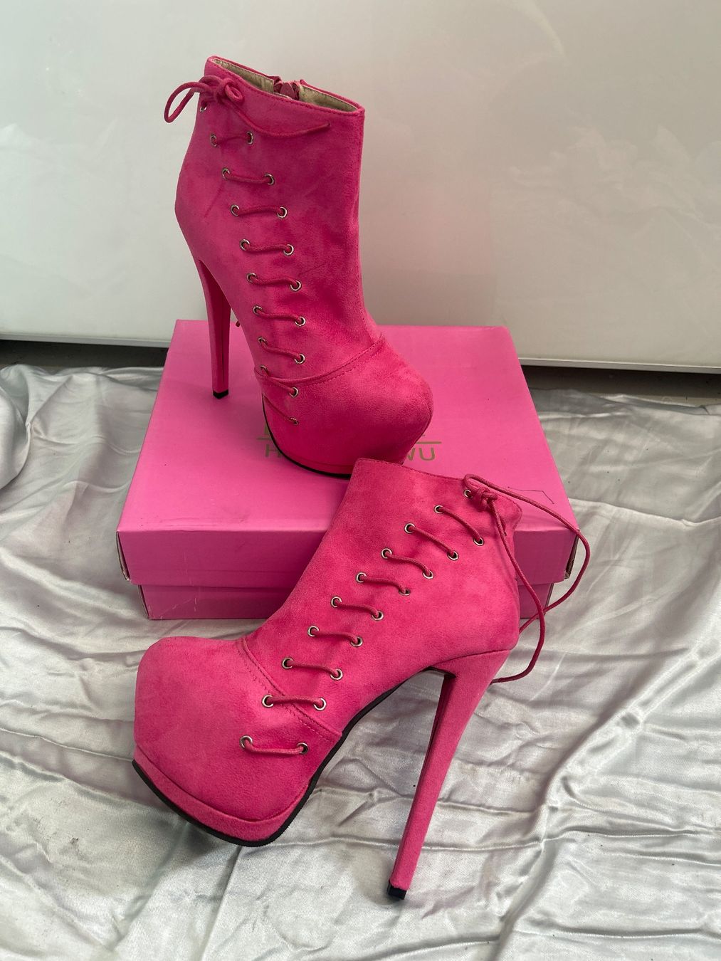 Damenschuhe: Plateau Heels Stiefelette pink Gr 36 Neu – Neu und originalverpackt aus Regensdorf von Spyke55 1