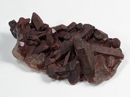 rote Bergkristall Stufe/Hämatitquarz 48mm