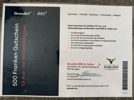 Benedict / BBS St. Gallen Gutschein CHF 500