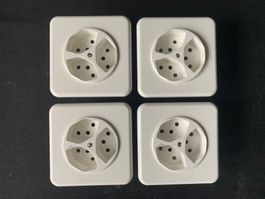 Set 4 Feller StandardDue, UP, Steckdosen 3xT13