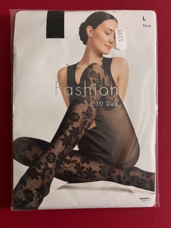 Strumpfhose Fashion Migros, Grösse L  (Rosen & Blätter)
