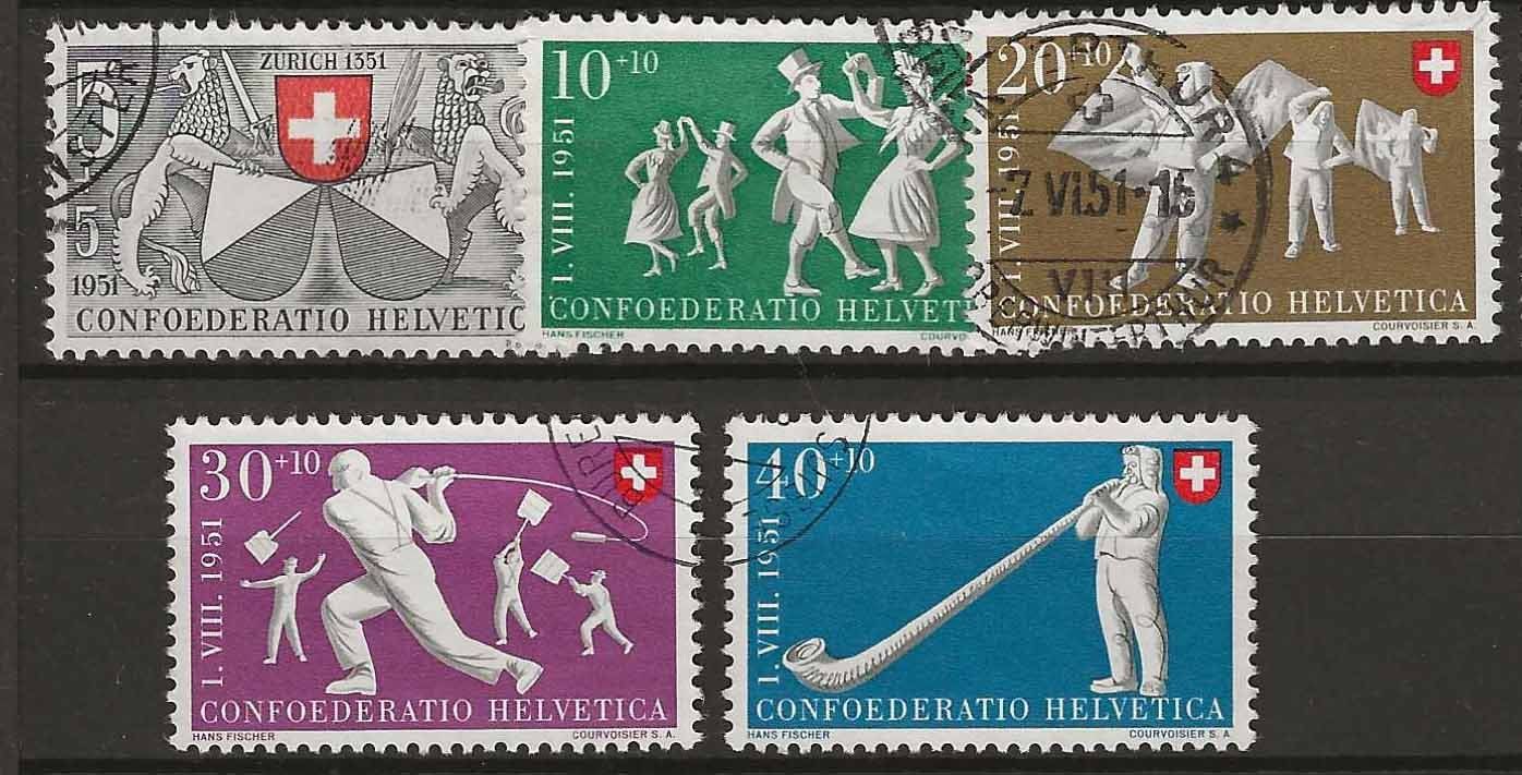Tutti i francobolli: PP051 - Pro Patria 1951 obl. – Usato da Trélex venduto da Phil_Albert