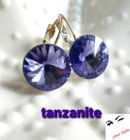 Ohrringe mit Swarovski Rivoli 14mm, Farbe tanzanite