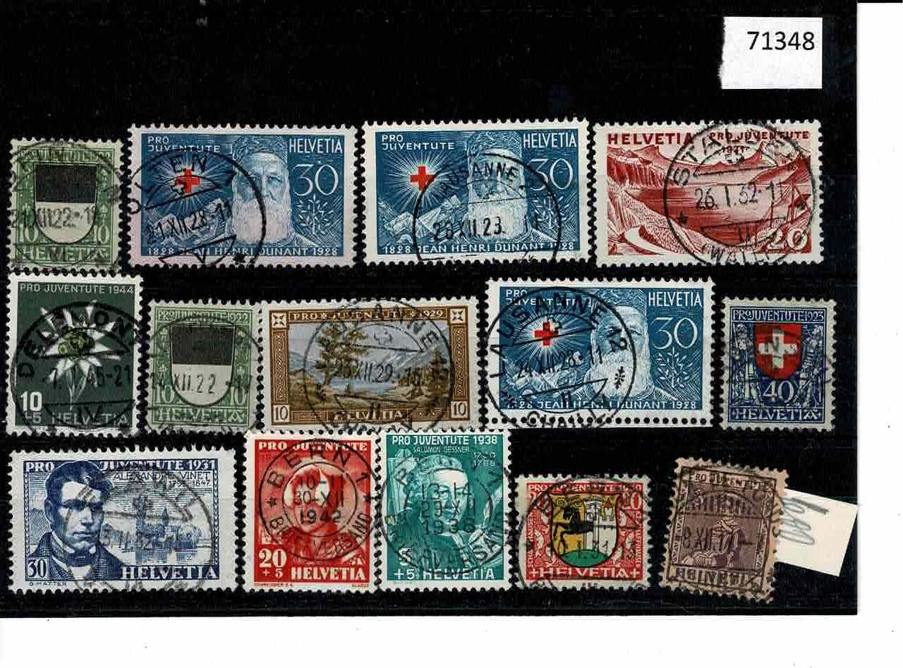 Alle Briefmarken: PJ 14 ältere Werte Vollstempel – Gebraucht aus Lausanne von Whorvath