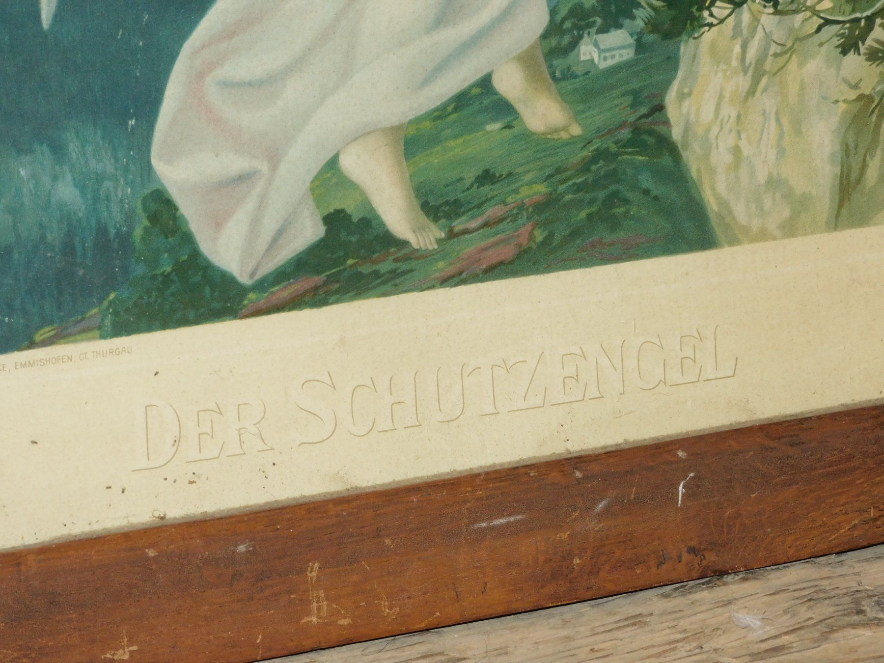 Poster & Bilder: Graphik antikes Schutzengel Bild antik auch Rahmen – Gebraucht aus Sursee von 76 1