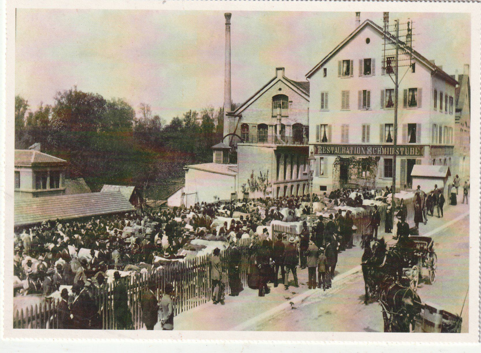 Cartoline postali: Zürich Schulhaus Walche  1907 – Usato da Lumbrein venduto da made02