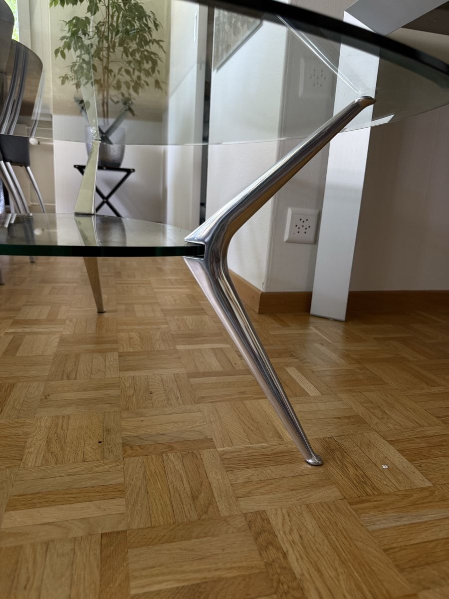 Tavoli: Couchtisch aus Glas mit Chromfüssen – Usato da Zollikerberg venduto da n737_P5 2