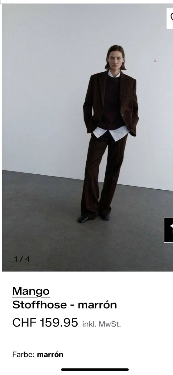 Mango Pantaloni: Mango Stoffhose - Marron, Herbst Look, Top Zustand! – Nuovo (secondo la descrizione) da Biel/Bienne venduto da nik_gcp8 2