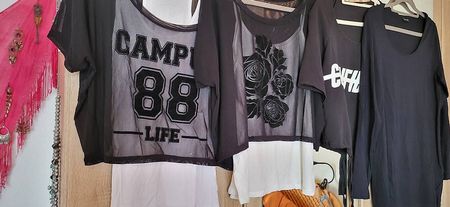 Kleiderpaket Damen, Gr 36-38, 22 Teile,  black and white