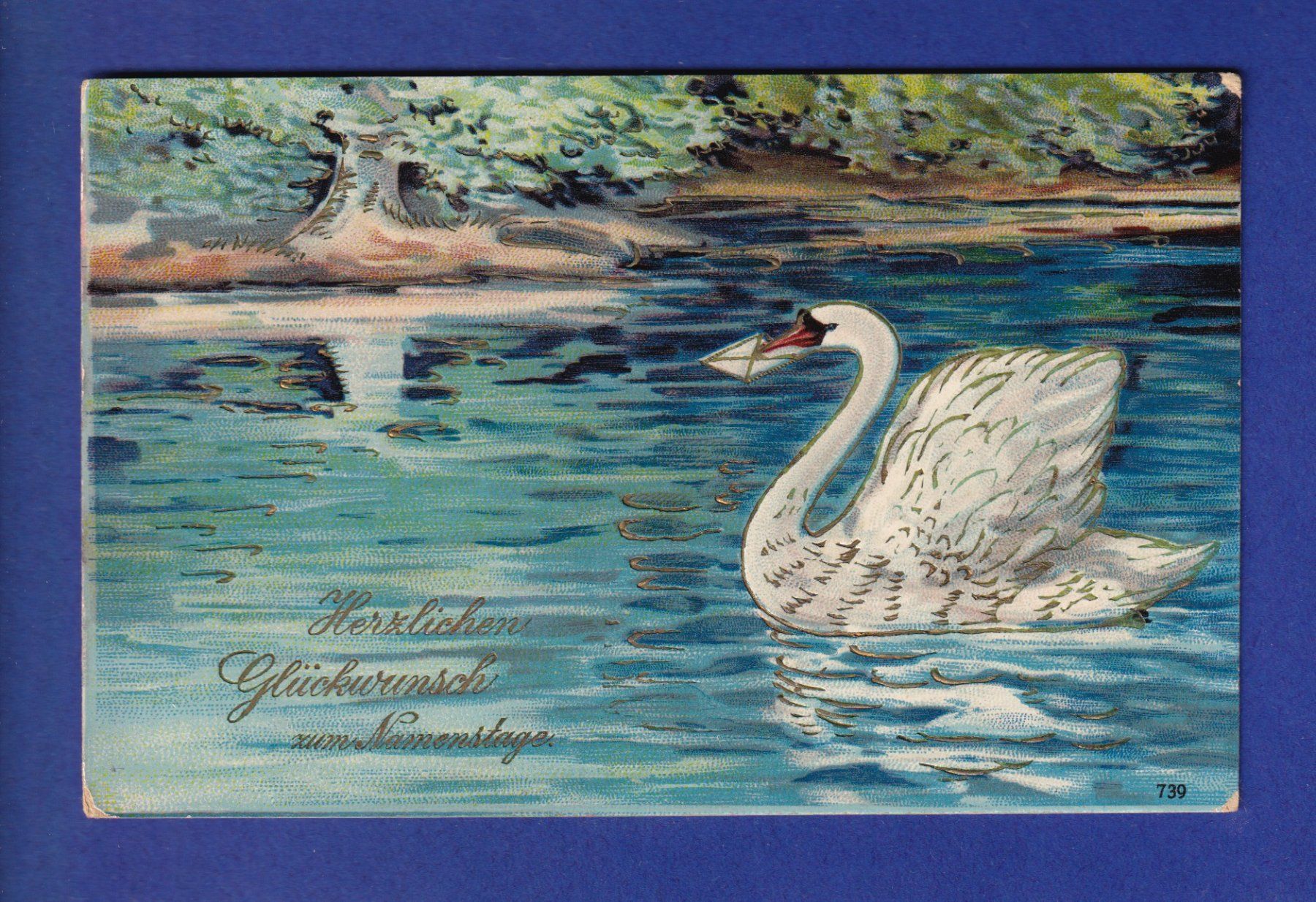 Cartoline postali: OISEAU - Cygne messager – Usato da Pully venduto da nicecards-shop