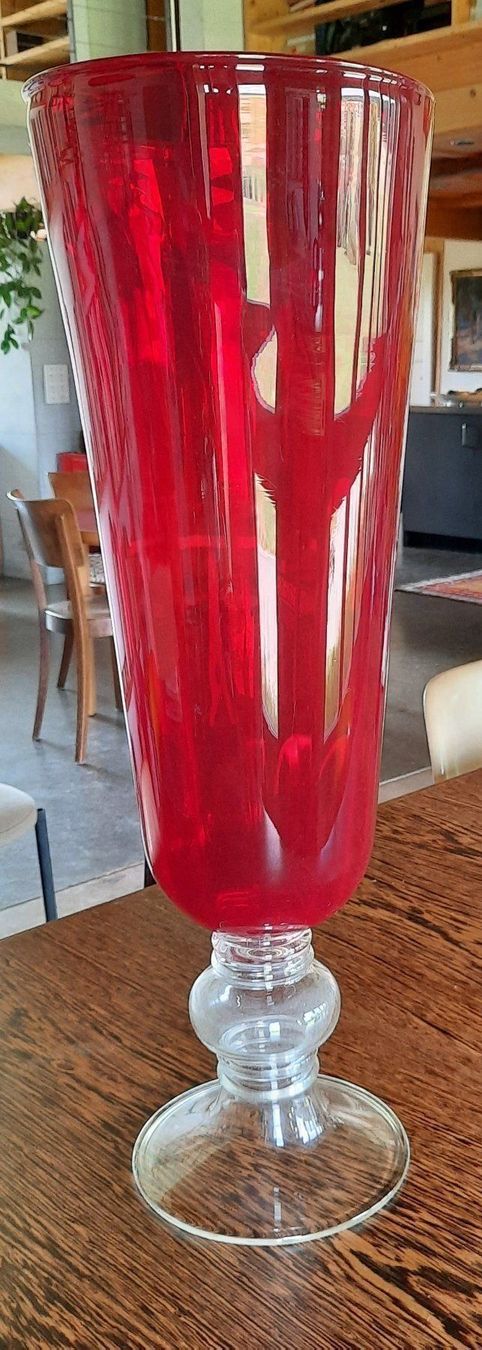 Vasi & Recipienti: Vase rot kelchförmig, Höhe ca. 65 cm – Usato da Rosshäusern venduto da planet-7 8