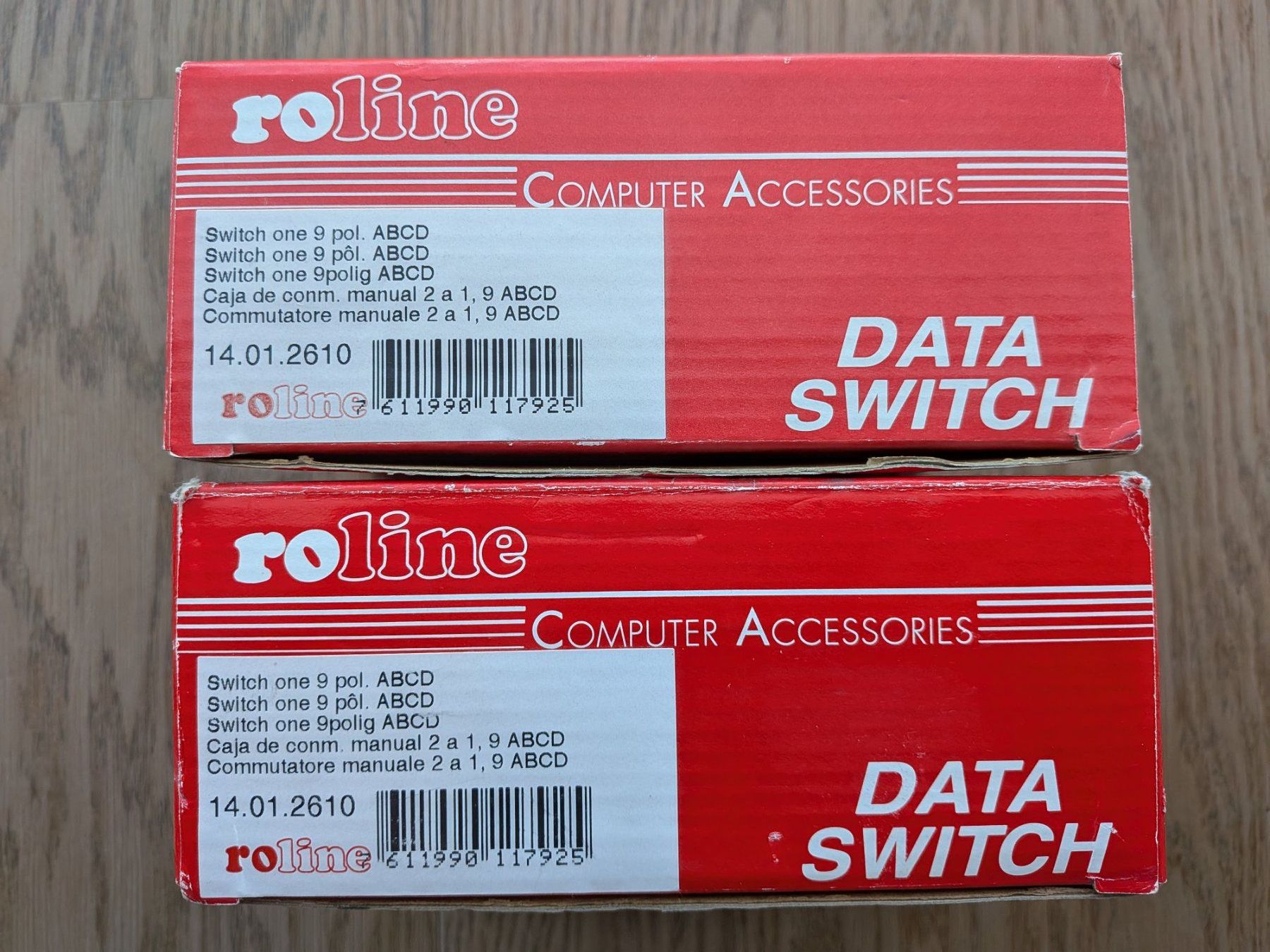 Schalter: 2 Stück roline 14.01.2610 Data Switch Box 4 Port D-Sub 9pol – Gebraucht aus Port von gecotom 1