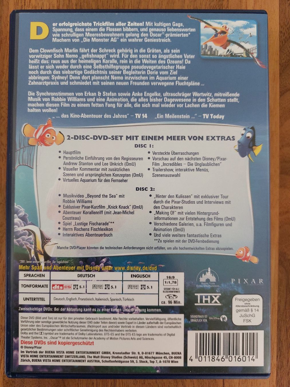 Tutti i DVDs: DVD - Findet Nemo / Finding Nemo – Usato da Rheinfelden venduto da FilmAuktion 1