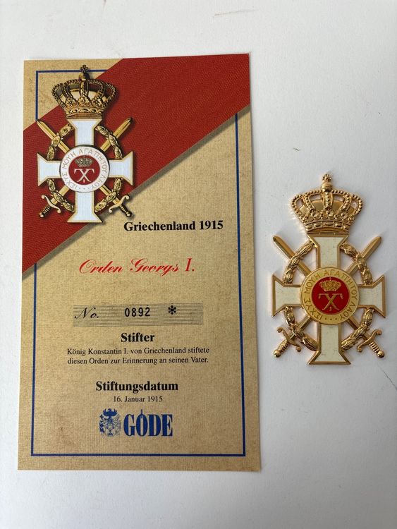 GÖDE Replika ORDEN I. Griechenland 1915 Kaufen auf Ricardo