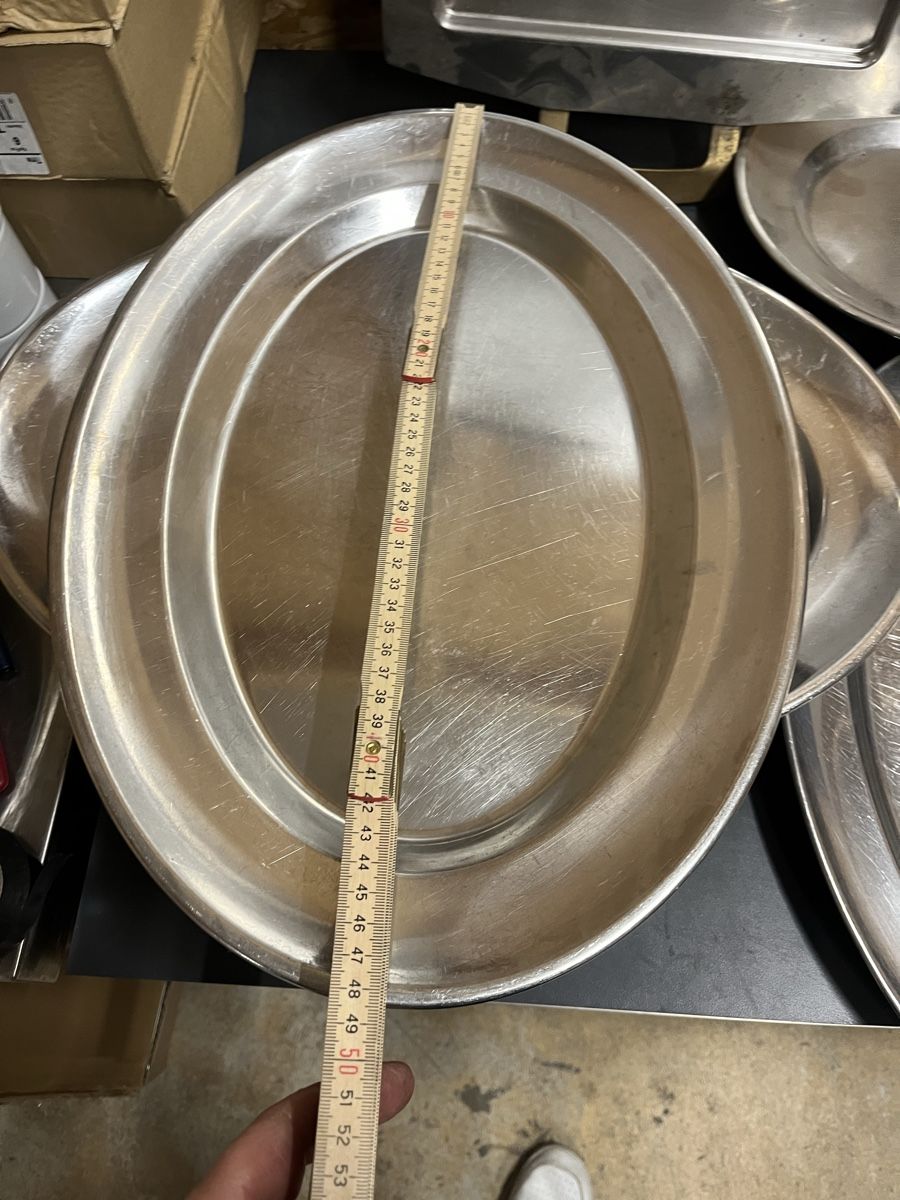 Piatti di portata: 15 Chromstahl Anrichte Platten divers – Usato da Dittingen venduto da Cervolino77 1