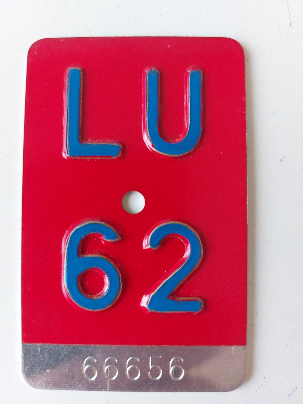 Sachs Schilder: Velonummer LU 62 plaque Velo – Gebraucht aus Schenkon von Uhu007